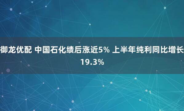 御龙优配 中国石化绩后涨近5% 上半年纯利同比增长19.3%